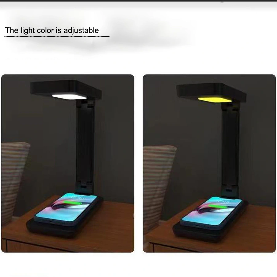 Multifunctional Mobile Phone Fast Wireless Charger Clock LED Table Lamp